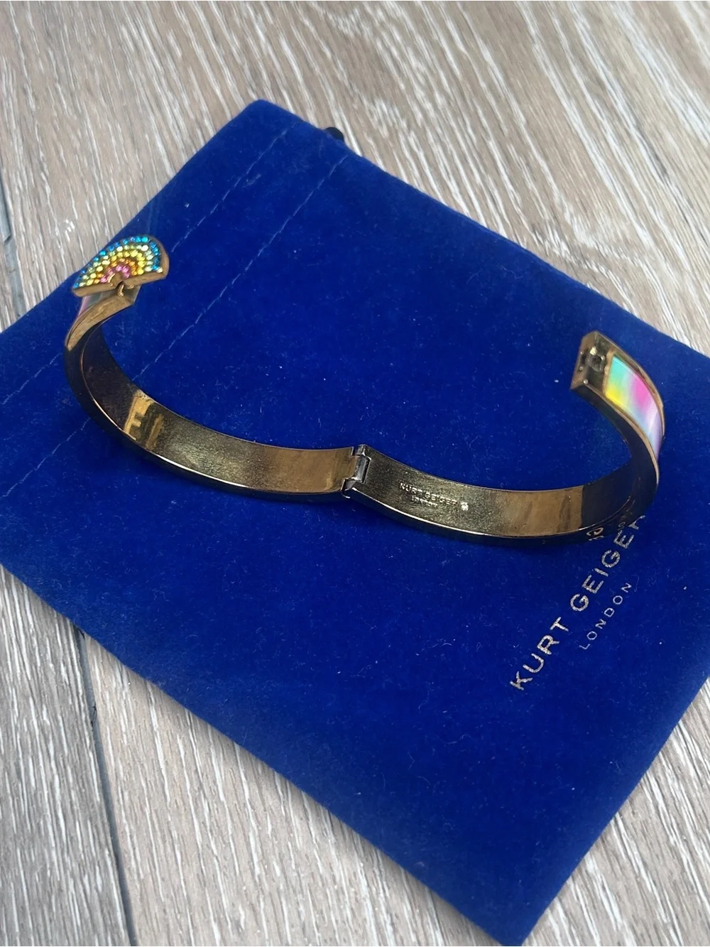 Kurt Geiger Rainbow Hinged Bangle Bracelet